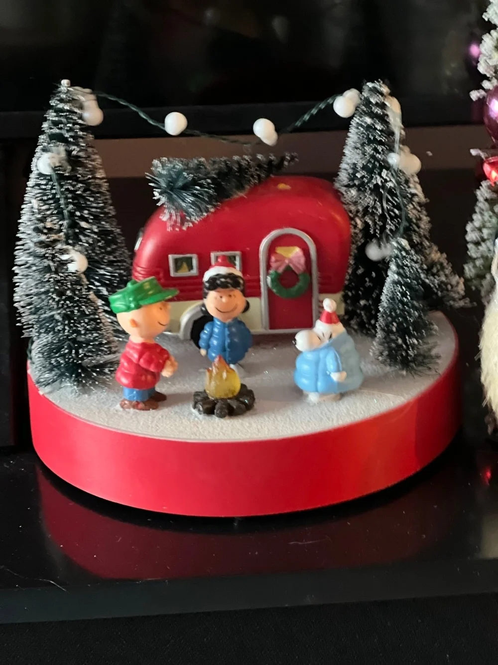 Peanuts Red Camper Holiday Tabletop Scene with LED Lights